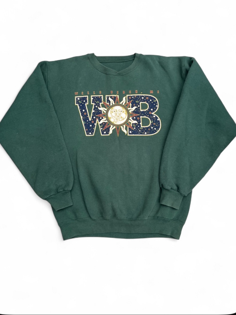 Vintage size large Green Graphic Crewneck Sweatshirt - WB Sun Design